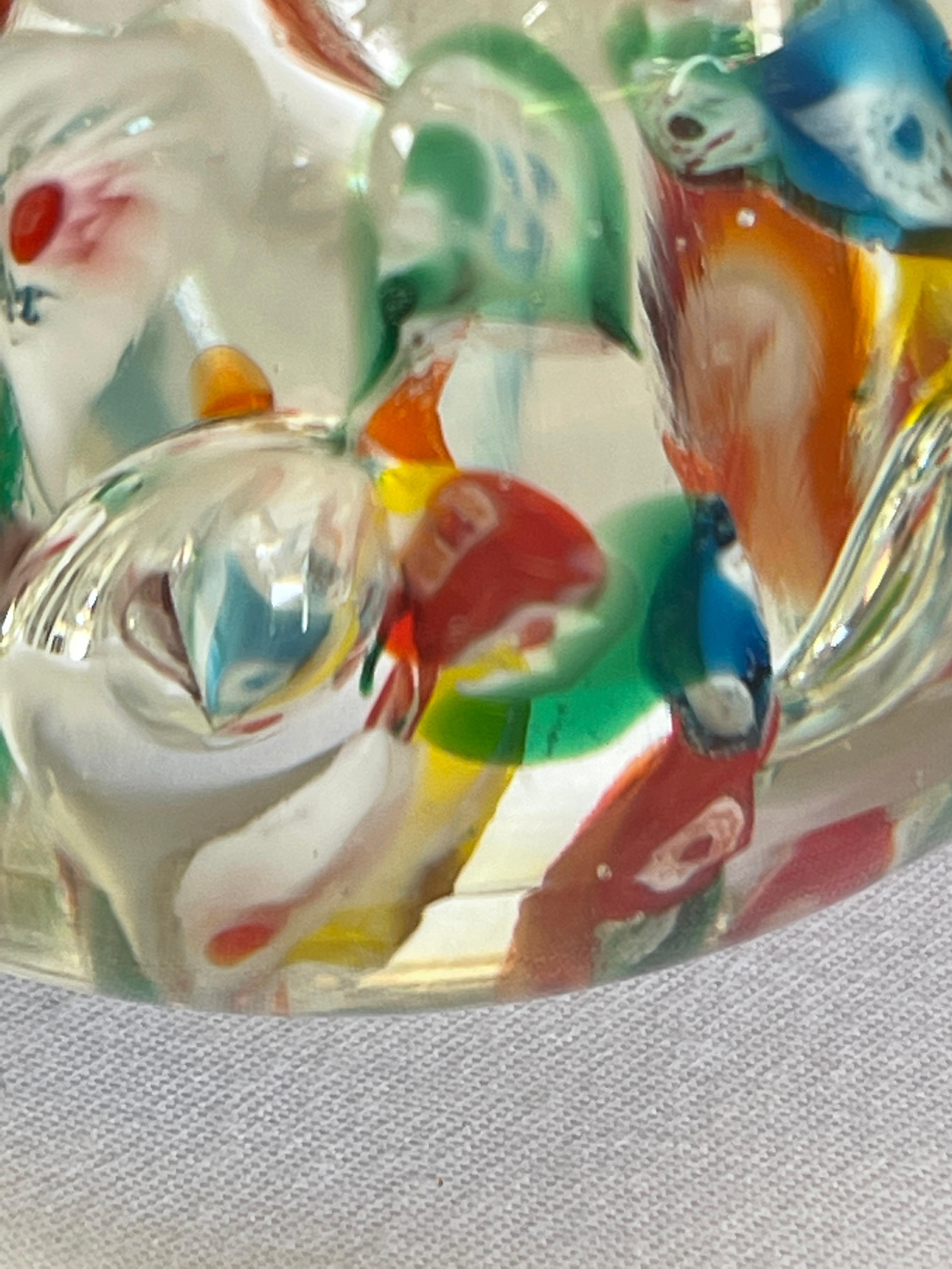 Millefiori Glass Elephant Sculpture Paperweight In Good Condition In New York, NY