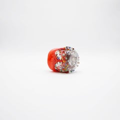 Gobelet en verre Millefiori, gobelet en verre froissé et bombé