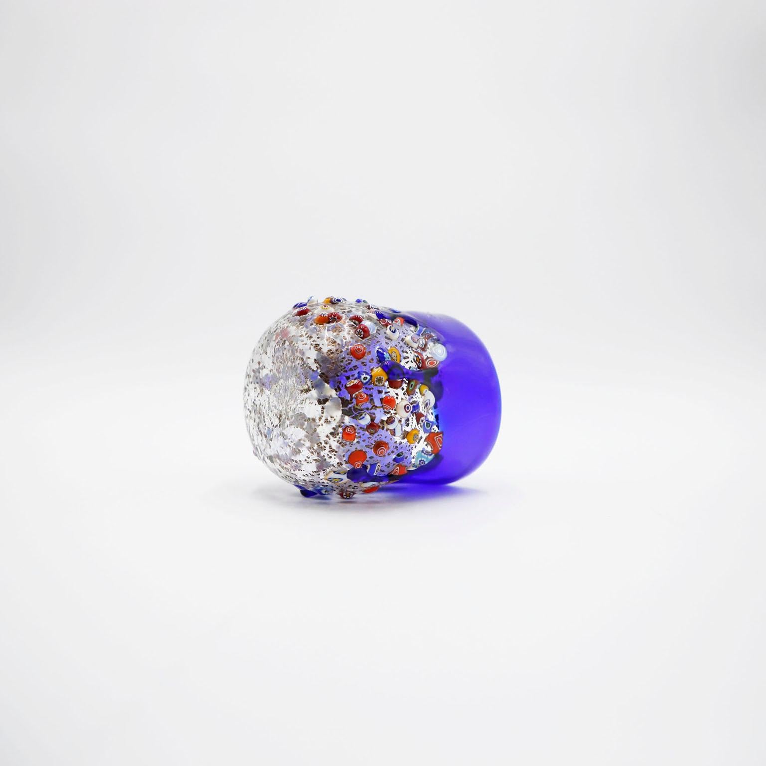 Vaso de cristal Millefiori, Vaso de cristal arrugado con hoyuelos Otro en venta