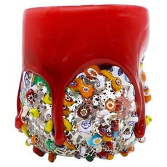 Vaso de cristal Millefiori, Vaso de cristal arrugado con hoyuelos