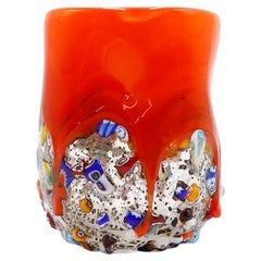 Vaso de cristal Millefiori, Vaso de cristal arrugado con hoyuelos