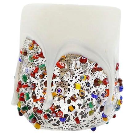 Vaso de cristal Millefiori, Vaso de cristal arrugado con hoyuelos
