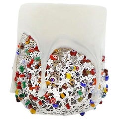 Vaso de cristal Millefiori, Vaso de cristal arrugado con hoyuelos