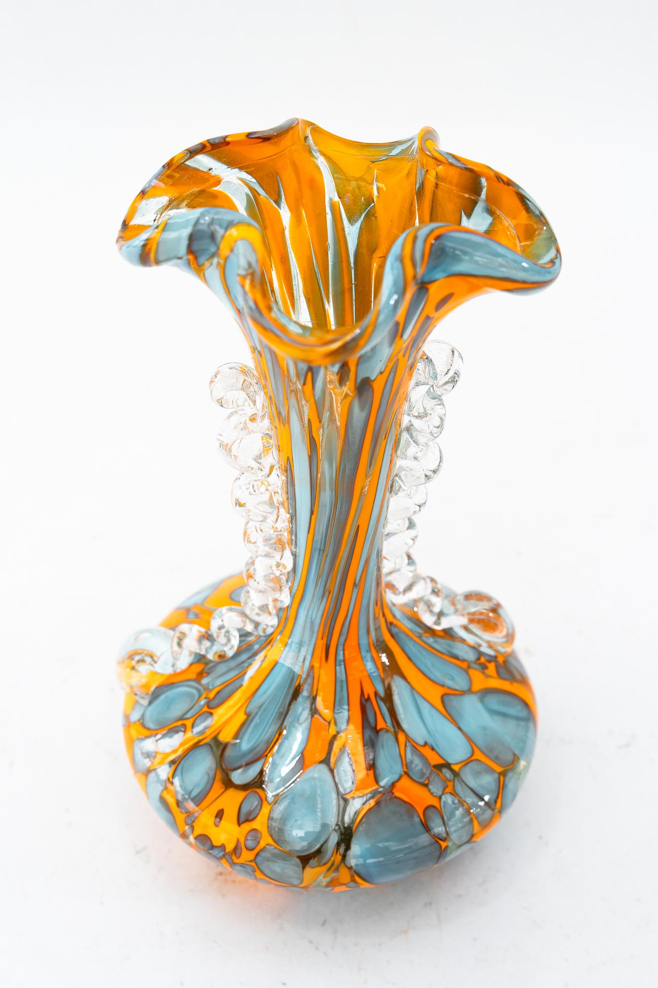 Millefiori Italienische Kunstglasvase um 1950 (Geblasenes Glas) im Angebot