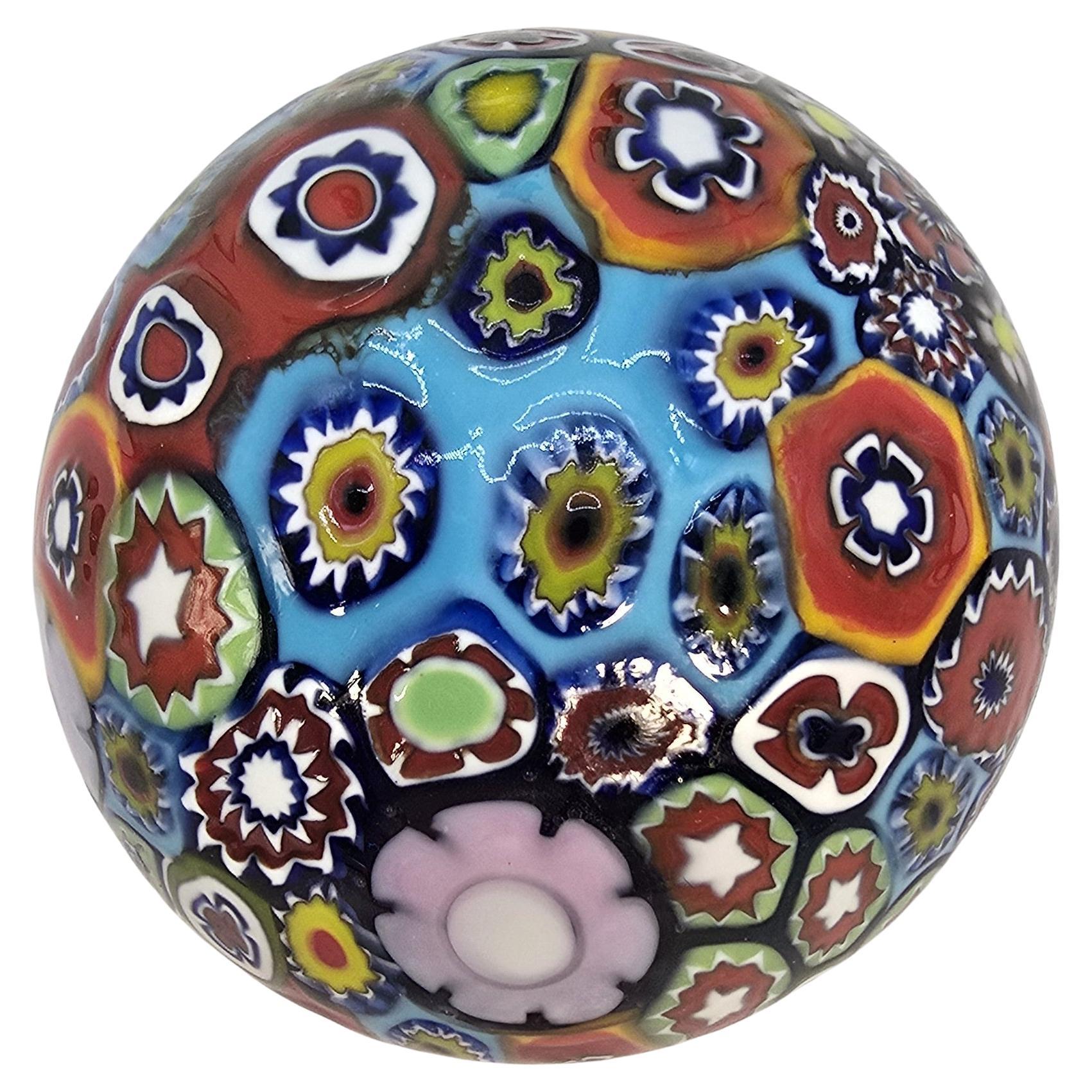 Millefiori Italian glass paperweight extremely colourful and tactile circa 1920