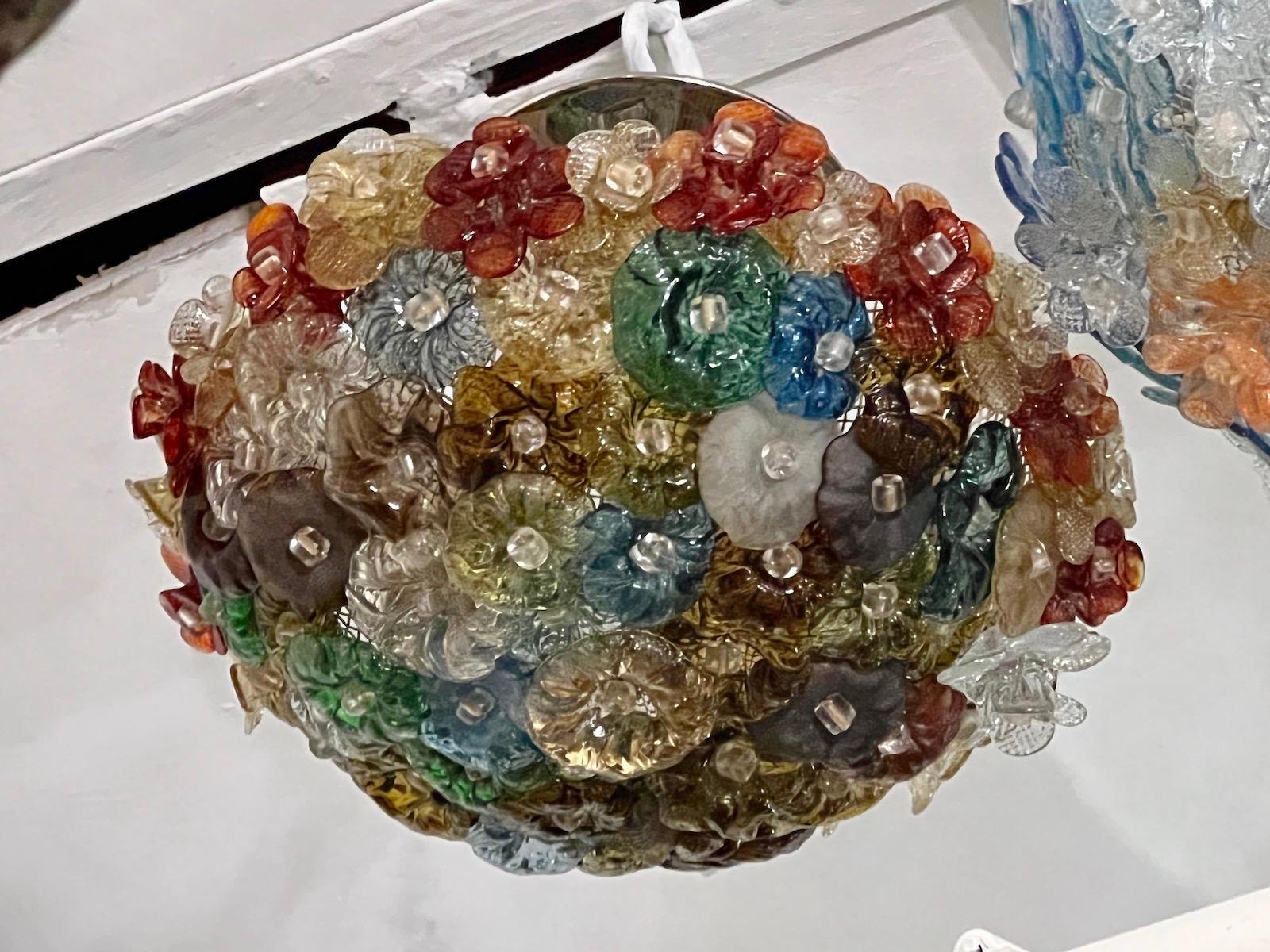 Millefiori Light Fixture  In Good Condition For Sale In New York, NY