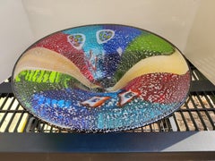Millefiori Murano Blown Glass Swirling Mixed Color Bowl