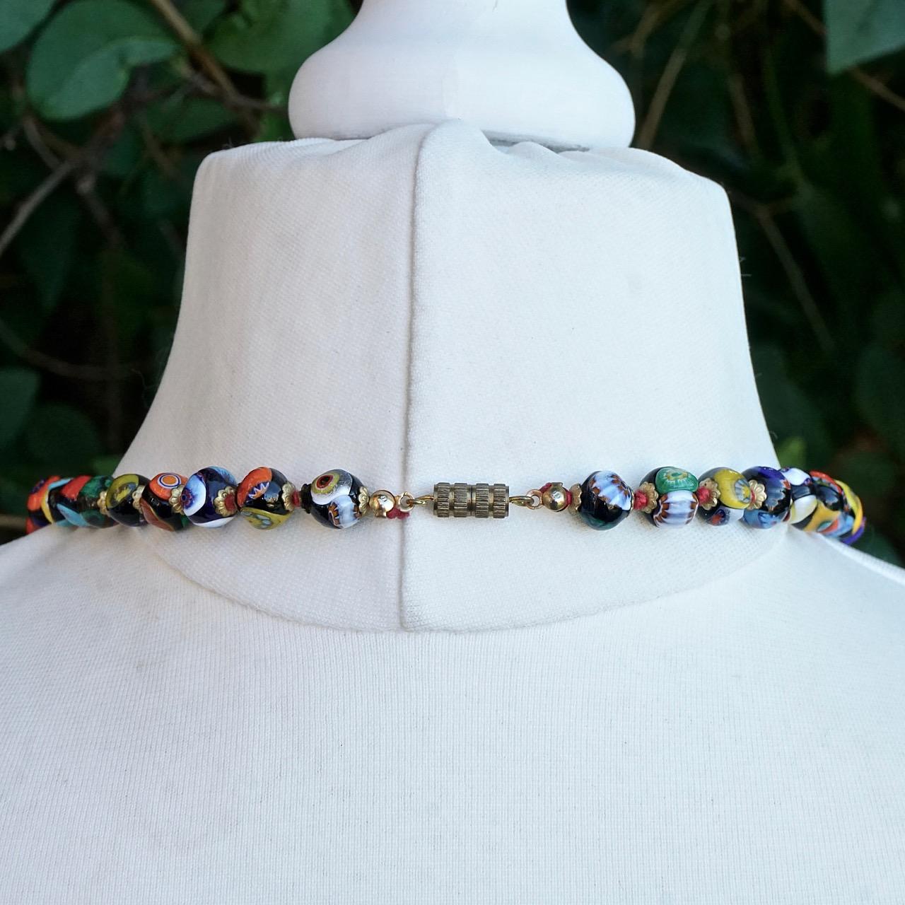 venetian glass necklace vintage