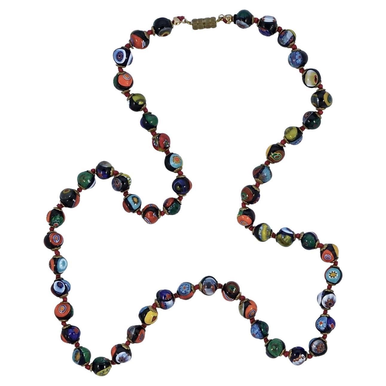 Amazon.com: Glass Of Venice Murano Glass Necklace Longer Length - Italian  Millefiori Multicolor Mosaic Beads Handmade Blown Glass - Murano Glass  Necklaces for Women : Clothing, Shoes & Jewelry
