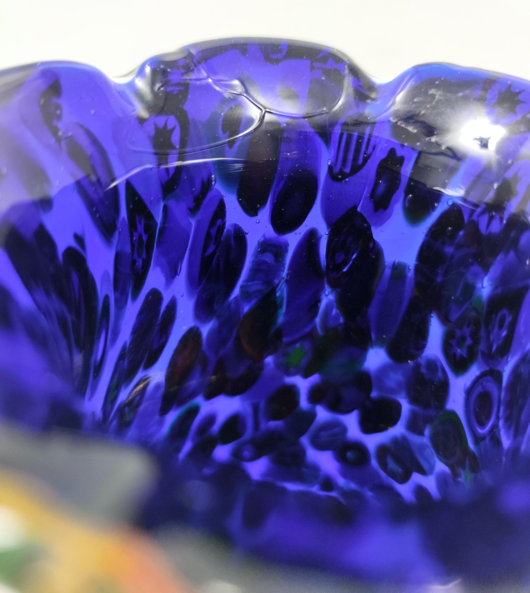 Millefiori Murano Glass Vase by Fratelli Toso with Murrines, Italy 1980s 4