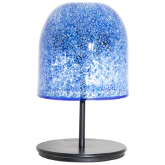 Lampe de table Millefiori bleue et noire avec abat-jour en verre, Italie, 20e siècle