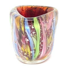 Millefiori Toothpick Holder Catchall Murano Glass Vintage, Italy, 1950s