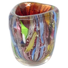 Millefiori Toothpick Holder Catchall Murano Glass Vintage, Italy, 1950s
