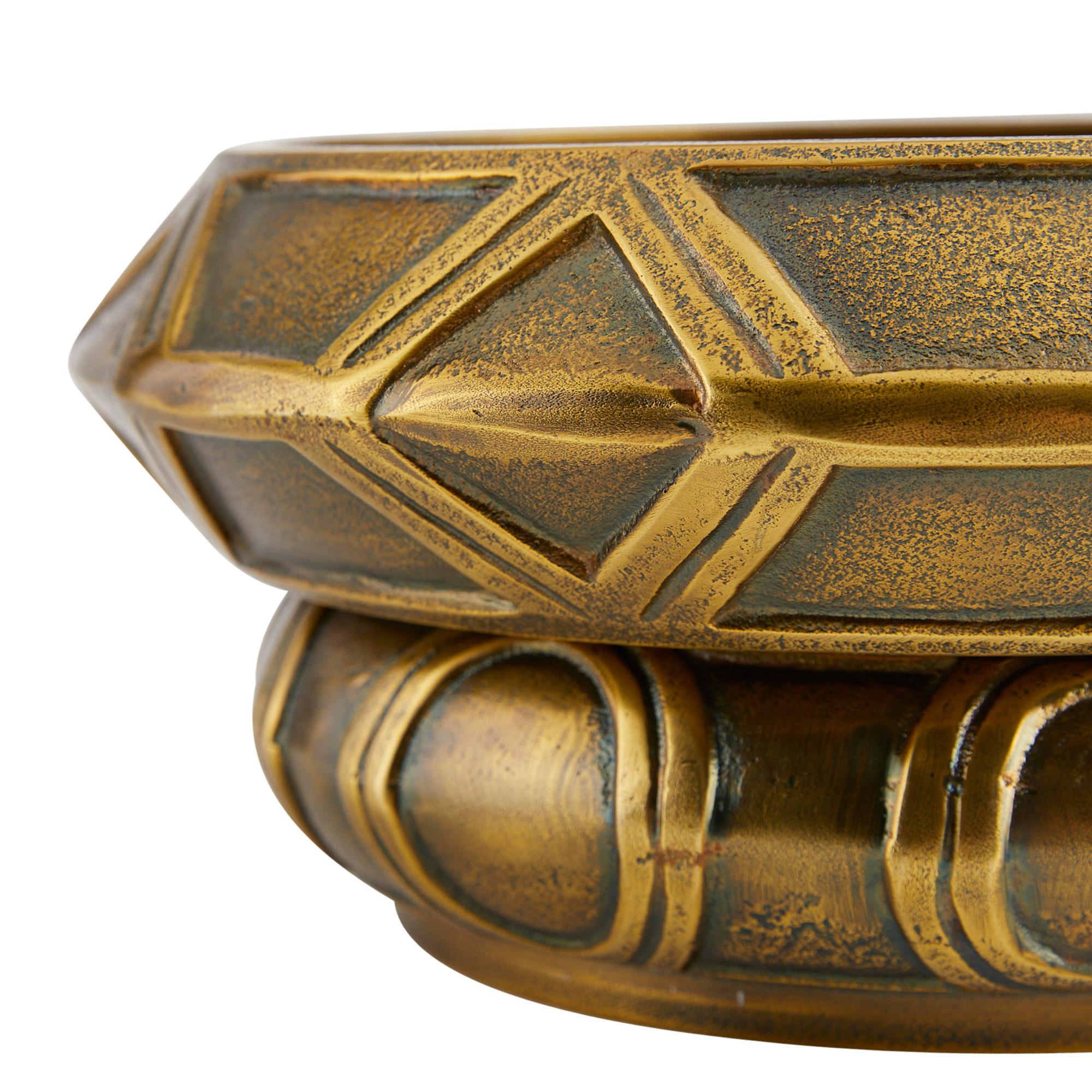 XXIe siècle et contemporain Millenia Stacked Small Centerpiece, Set of 2 GKAYI02 - Laiton antique en vente