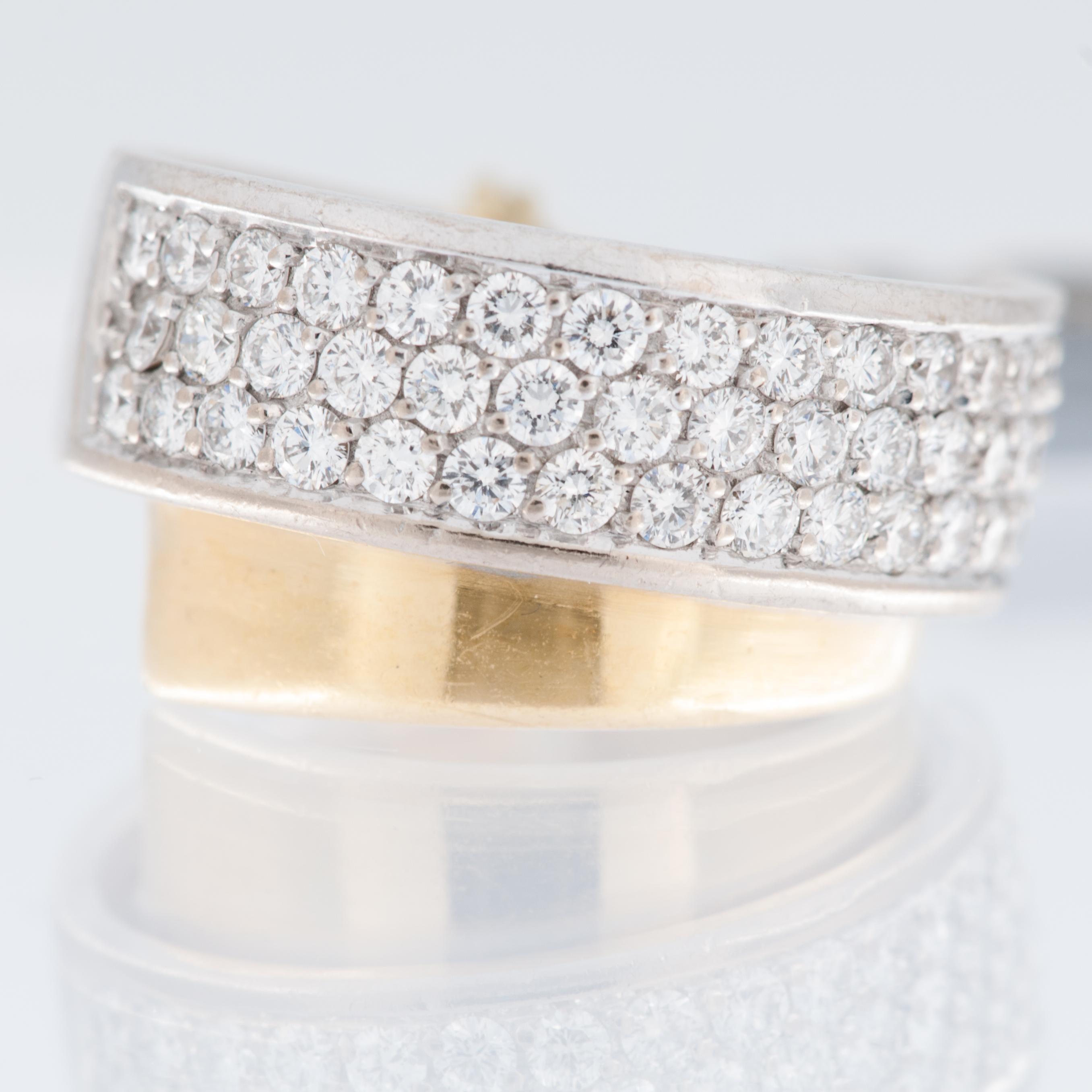 Millenial DIAMANT Ring aus 18 Karat Gelb- und Weißgold für Damen oder Herren im Angebot