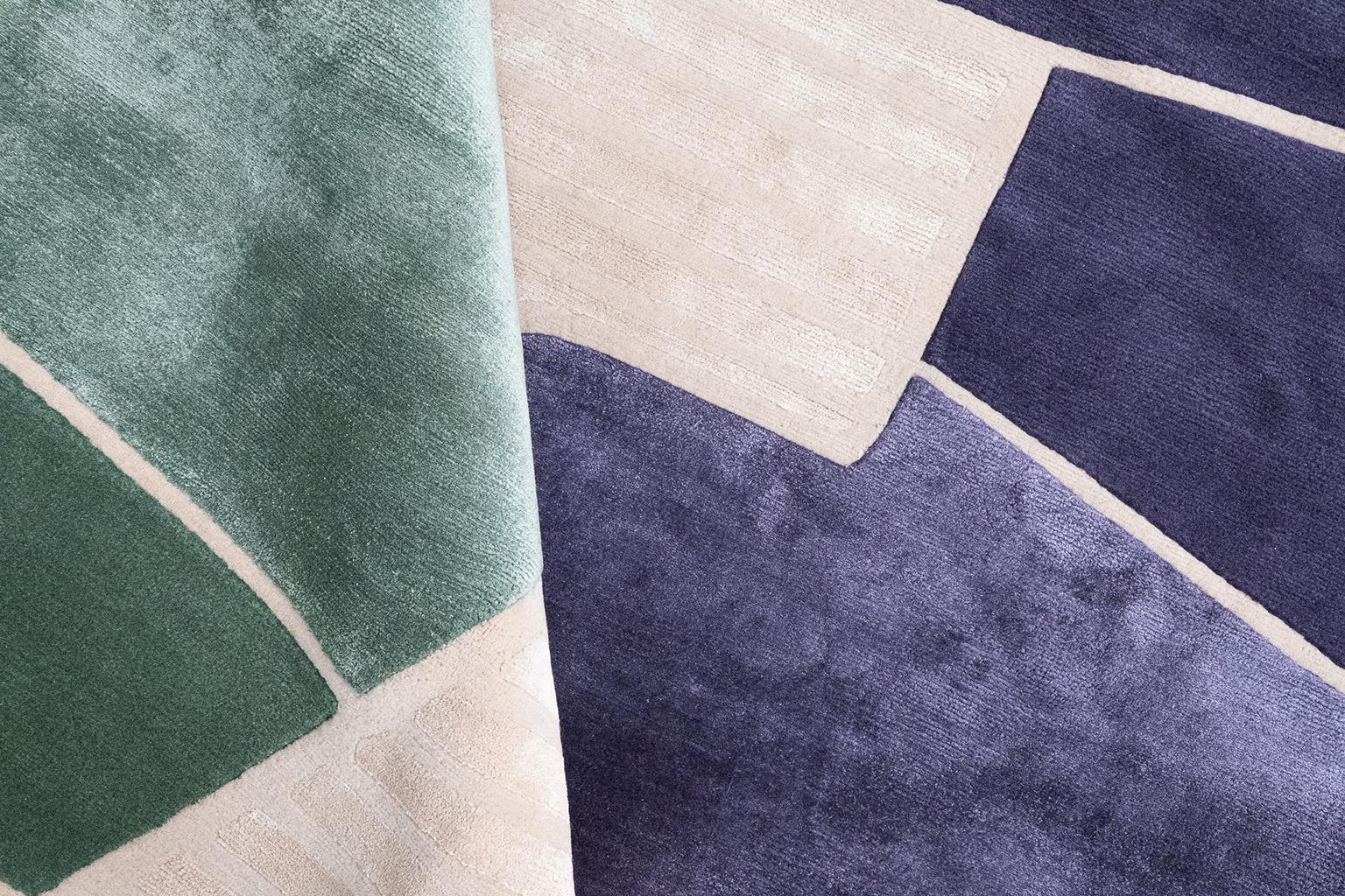 Ambiance is an experimental, graphic collection, which serves as the aesthetic core of our brand. Presenting contemporary designs and compositions inspired by urban architecture, each rug is completed in wool and silk using up-to-date and nuanced