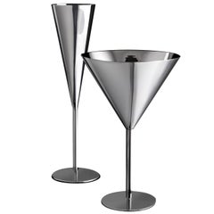 Millenium Set of Champagne Flute and Martini Glass by Lella and Massimo Vignelli