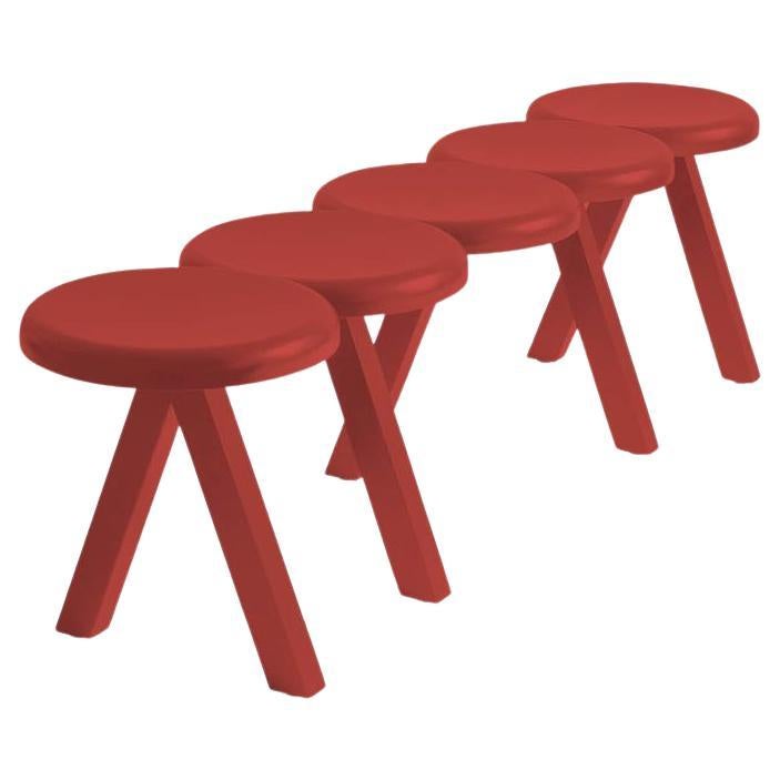 Banc Millepiedi en frêne teinté rouge par Driade