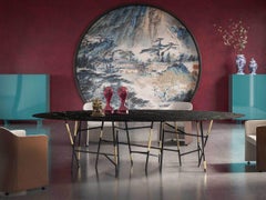 Millepiedi Dining/Office oval Table in Marble by Dimorestudio for Cappellini