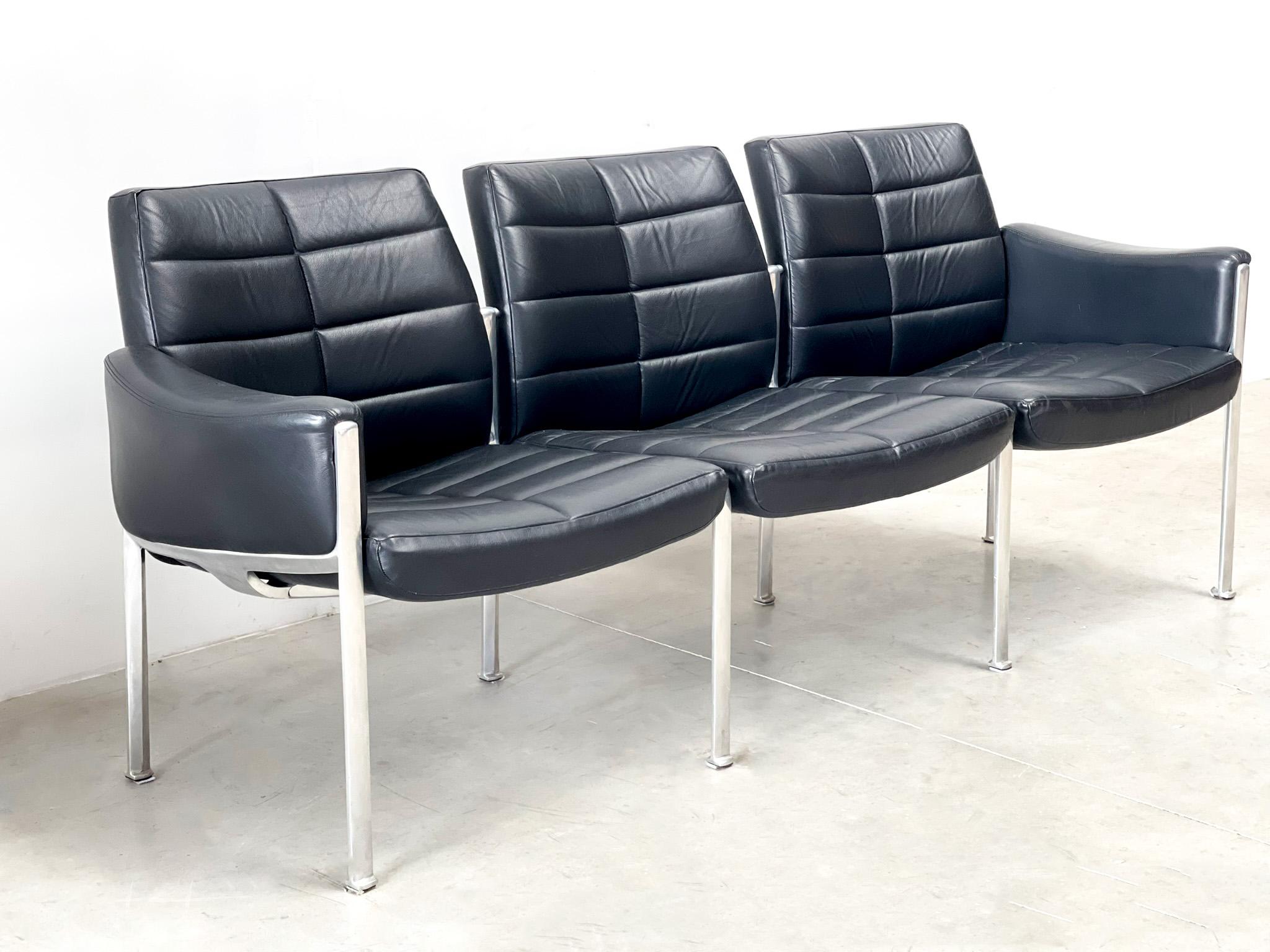 Miller Borgsen leather and steel sofa 1