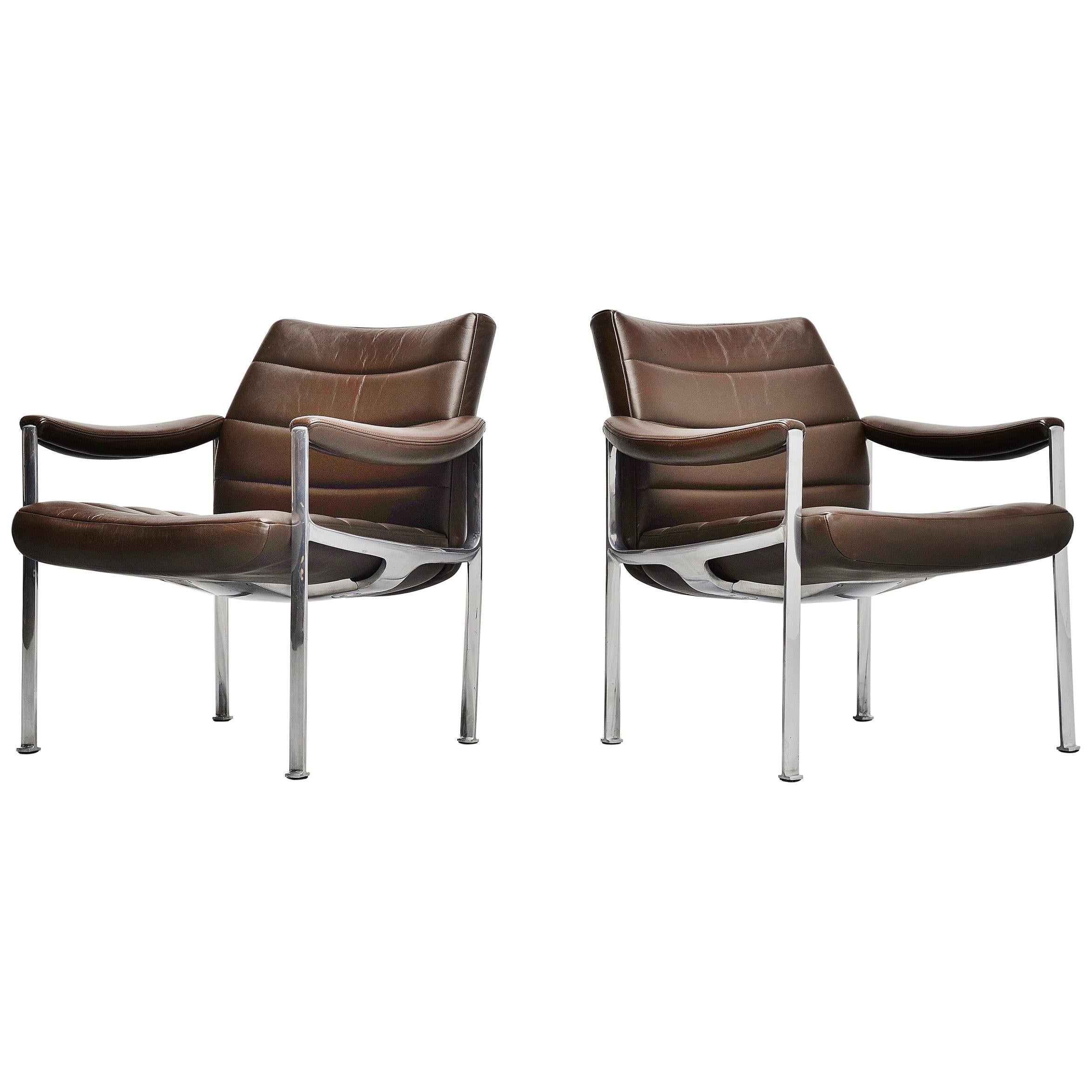 Miller Borgsen Lounge Chairs Brown Röder Söhne, Germany, 1966