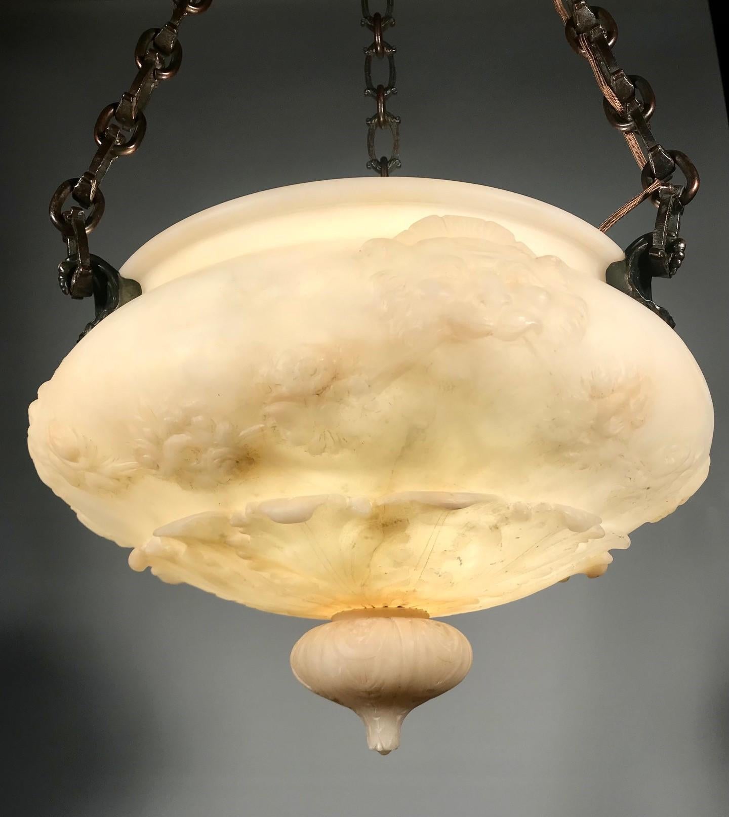alabaster bowl pendant