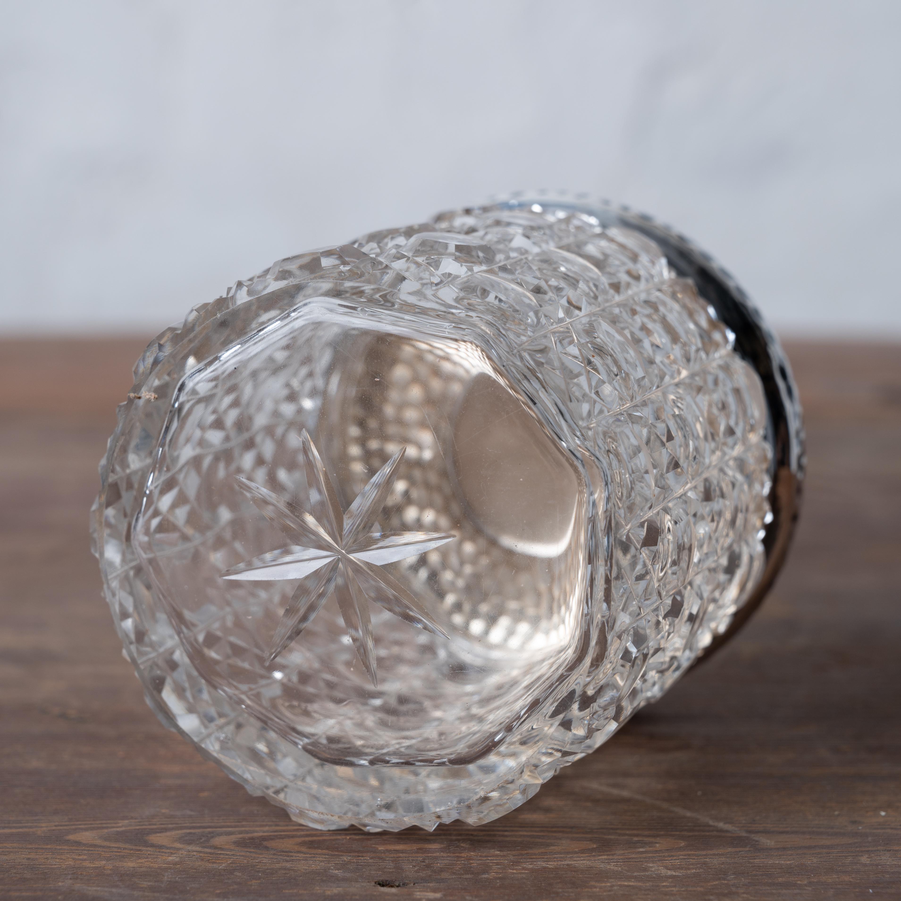 Early 20th Century Miller Bros. Sterling Cut Crystal Vanity Box, 1911 For Sale