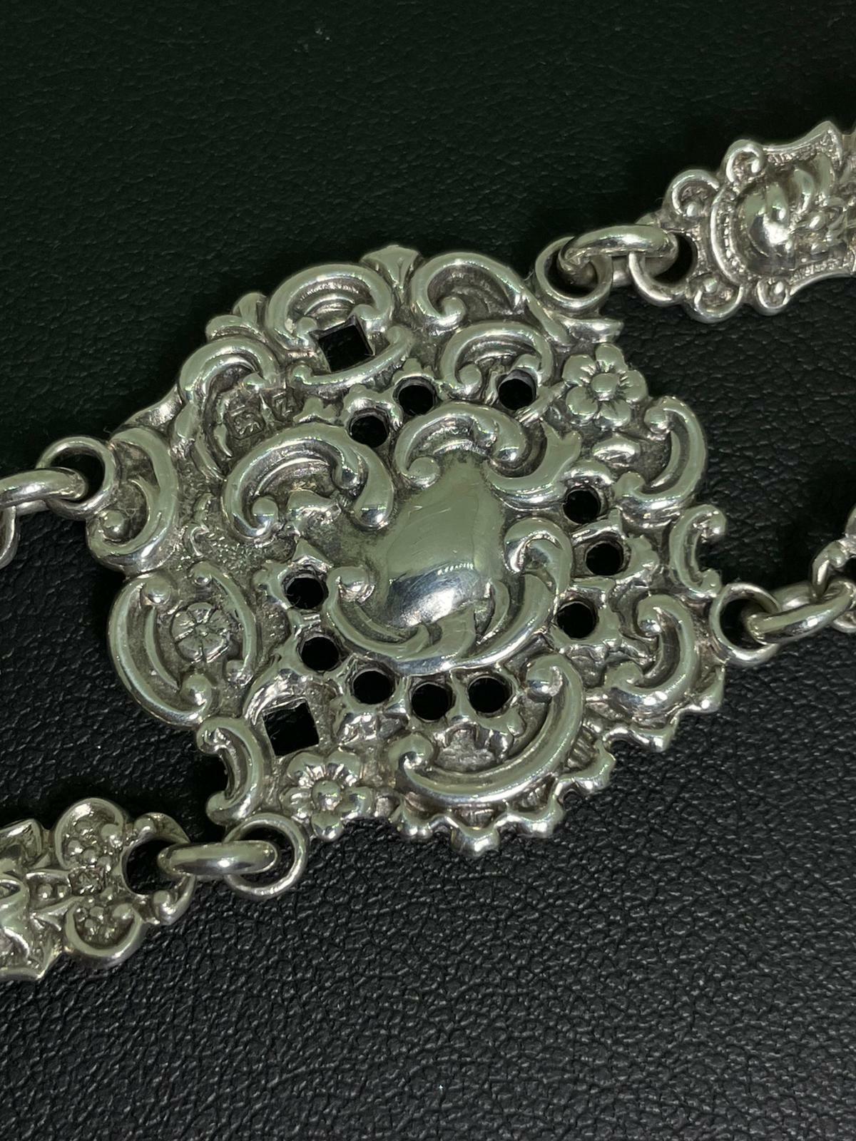Women's or Men's Miller Bros Sterling Silver Late Victorian Exquisite Belt. Birmingham, c1899. For Sale