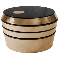 Miller Cocktail Table in Brass and Nero Marquina Marble