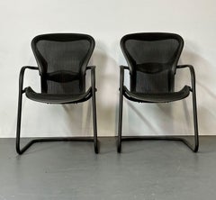 Pair of Stamped Herman Miller Mid-Century Modern Desk / Office Chairs, Aluminum