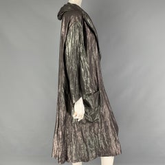 MILLER et BERTAUX Size One Size Pewter Linen Wrinkled Open Front Coat