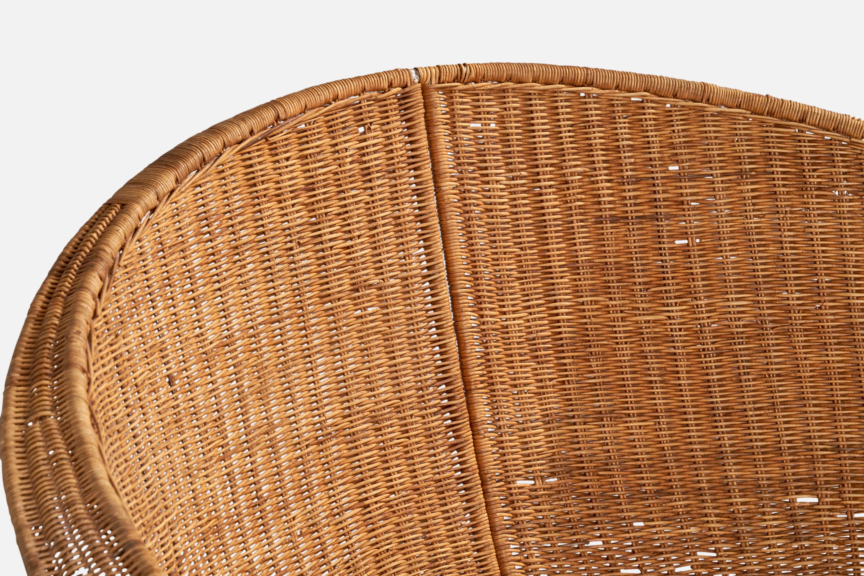 Miller Fong, Lounge Chair and ottoman, Wicker, Steel, USA, 1960s 8