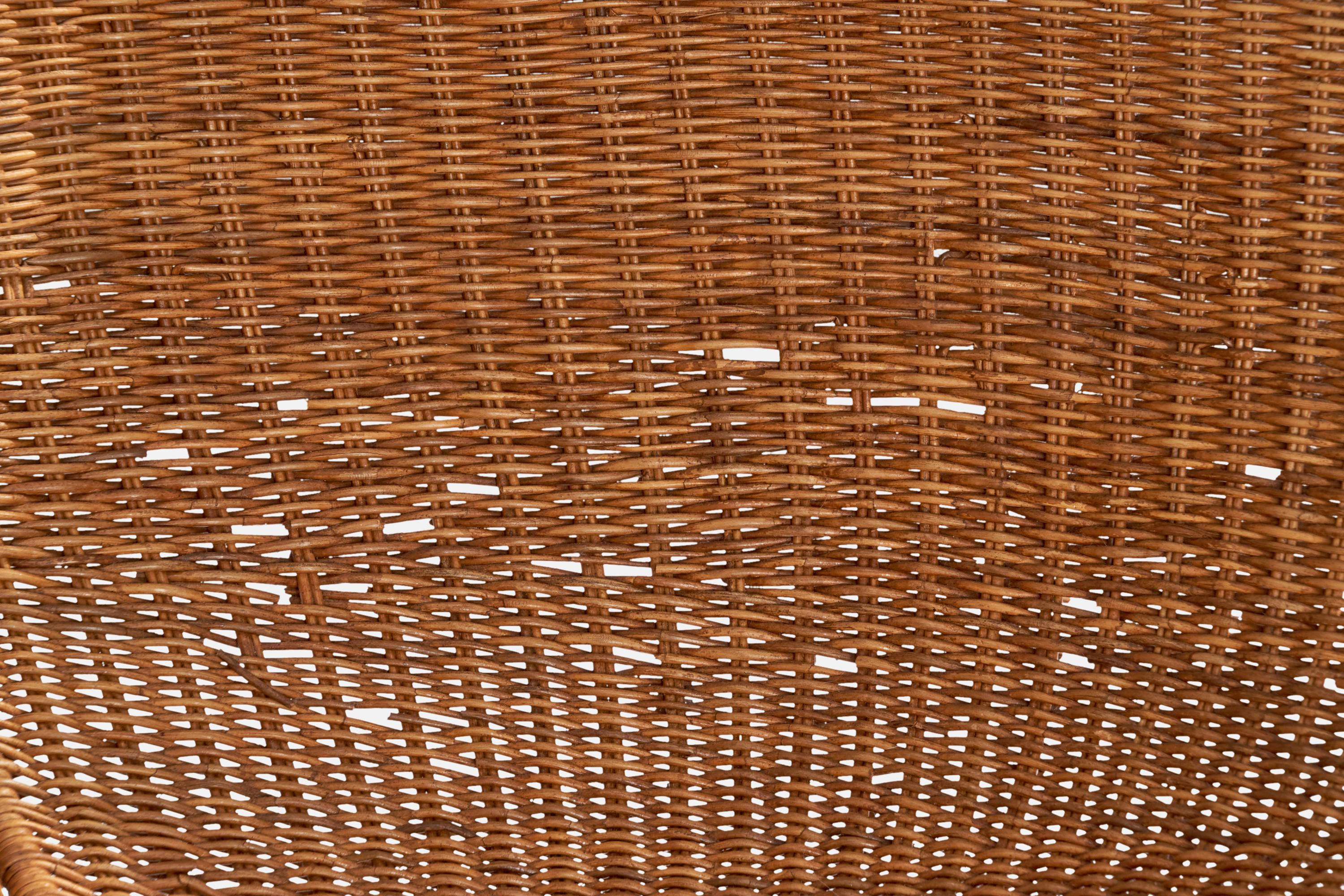 Miller Fong, Lounge Chair and ottoman, Wicker, Steel, USA, 1960s 1