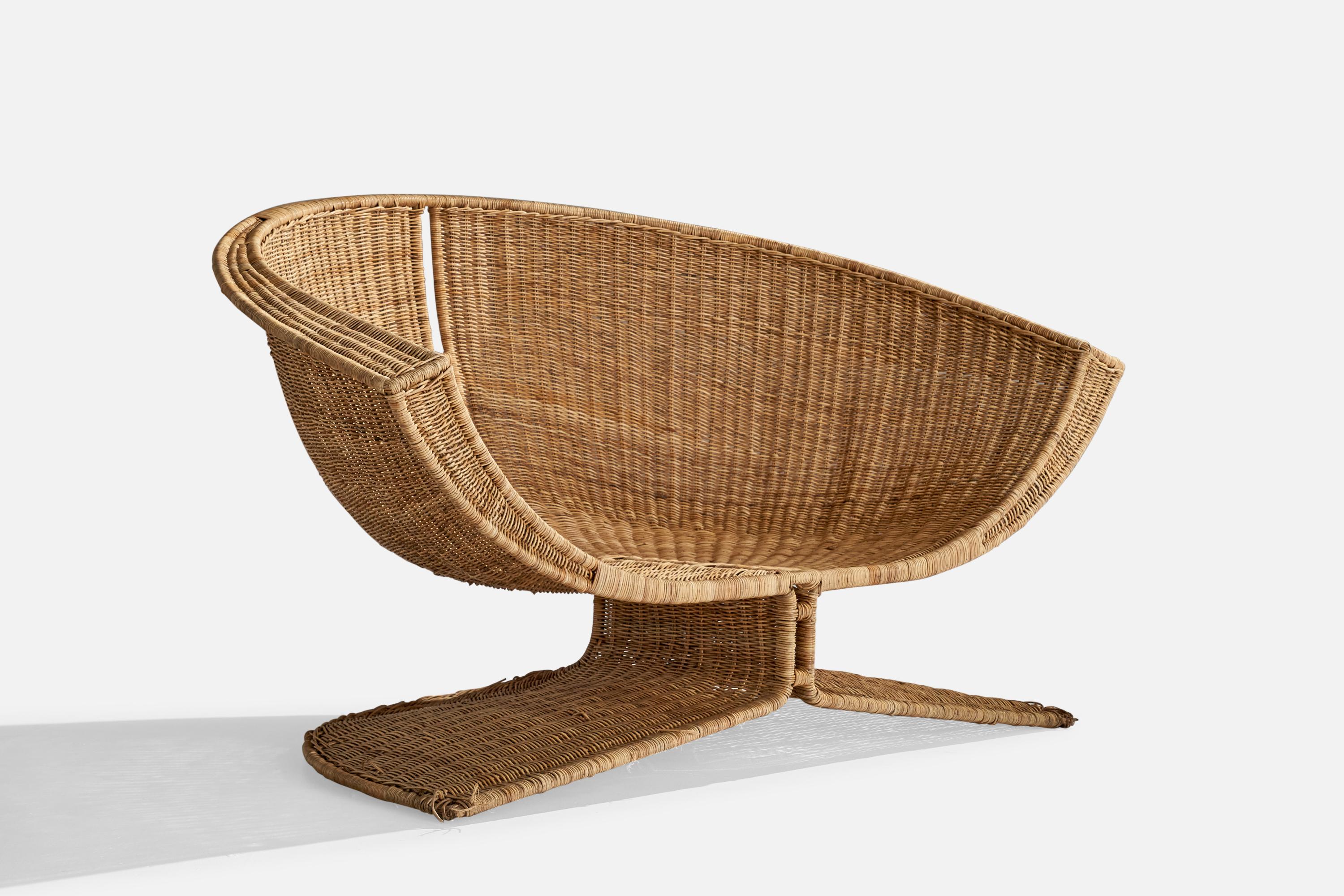 Miller Fong, Lounge Chairs, Wicker, Steel, USA, 1960s 4