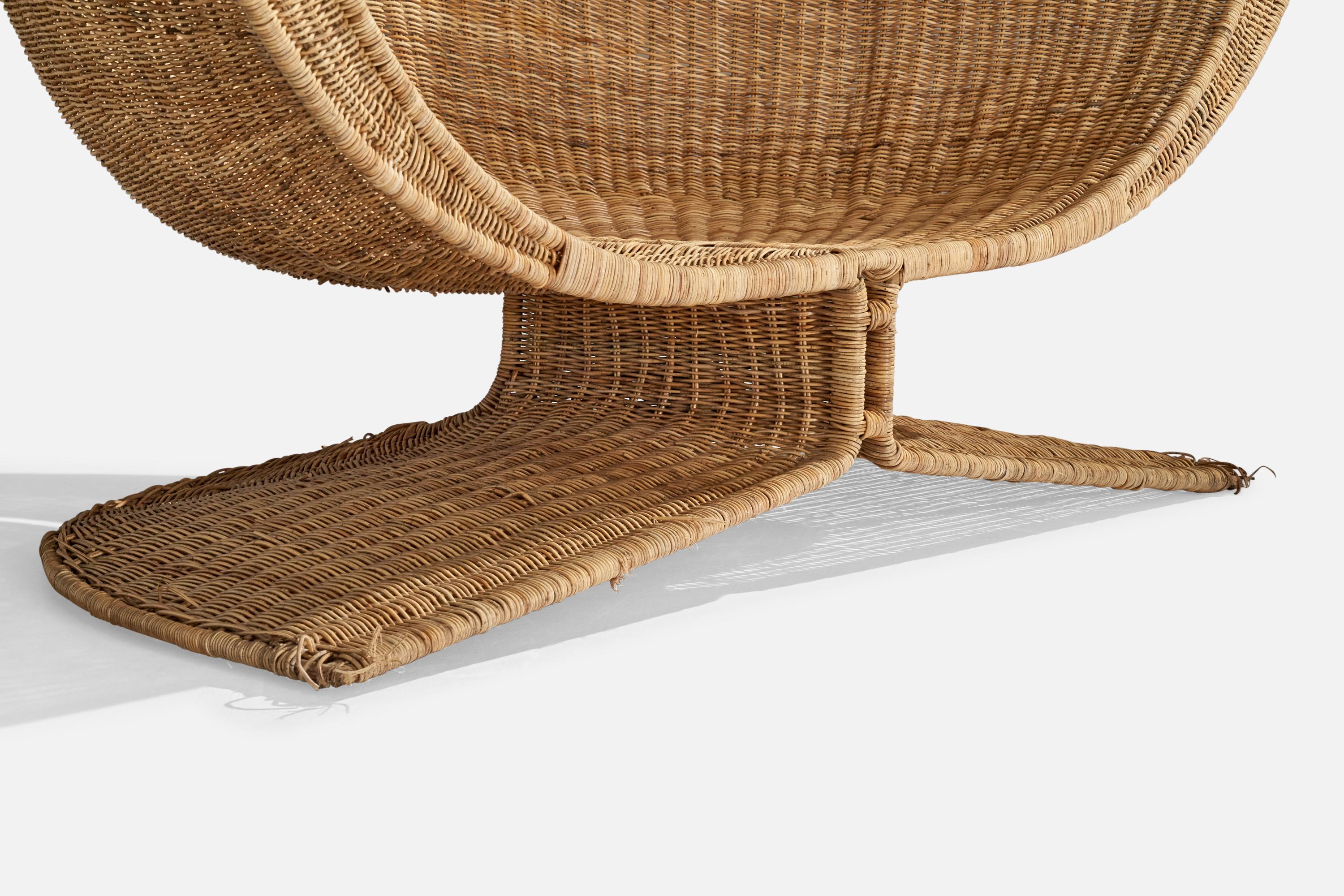 Miller Fong, Lounge Chairs, Wicker, Steel, USA, 1960s 5