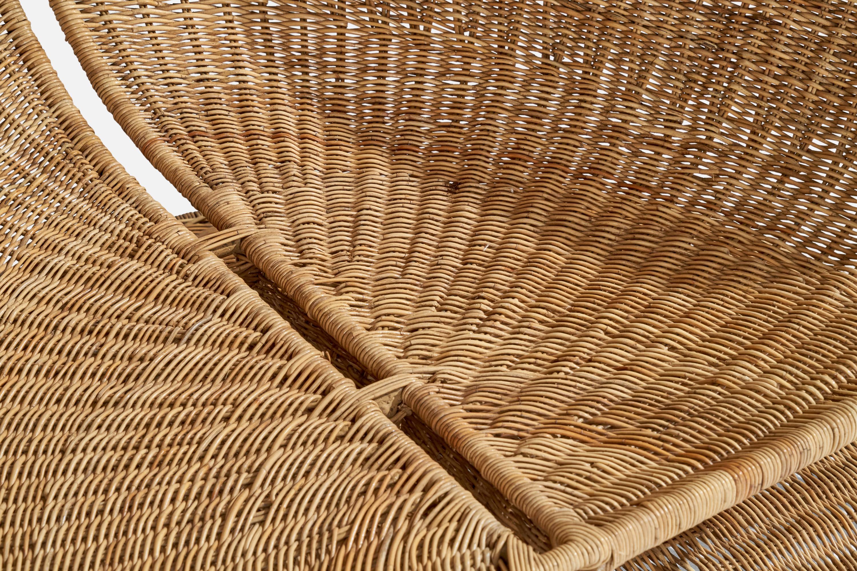 Miller Fong, Lounge Chairs, Wicker, Steel, USA, 1960s 6