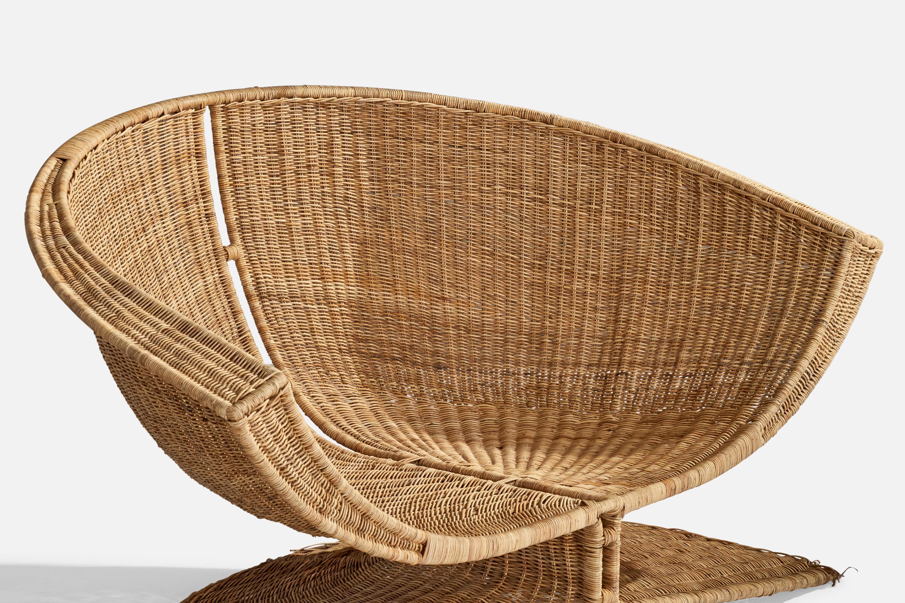 Miller Fong, Lounge Chairs, Wicker, Steel, USA, 1960s 1