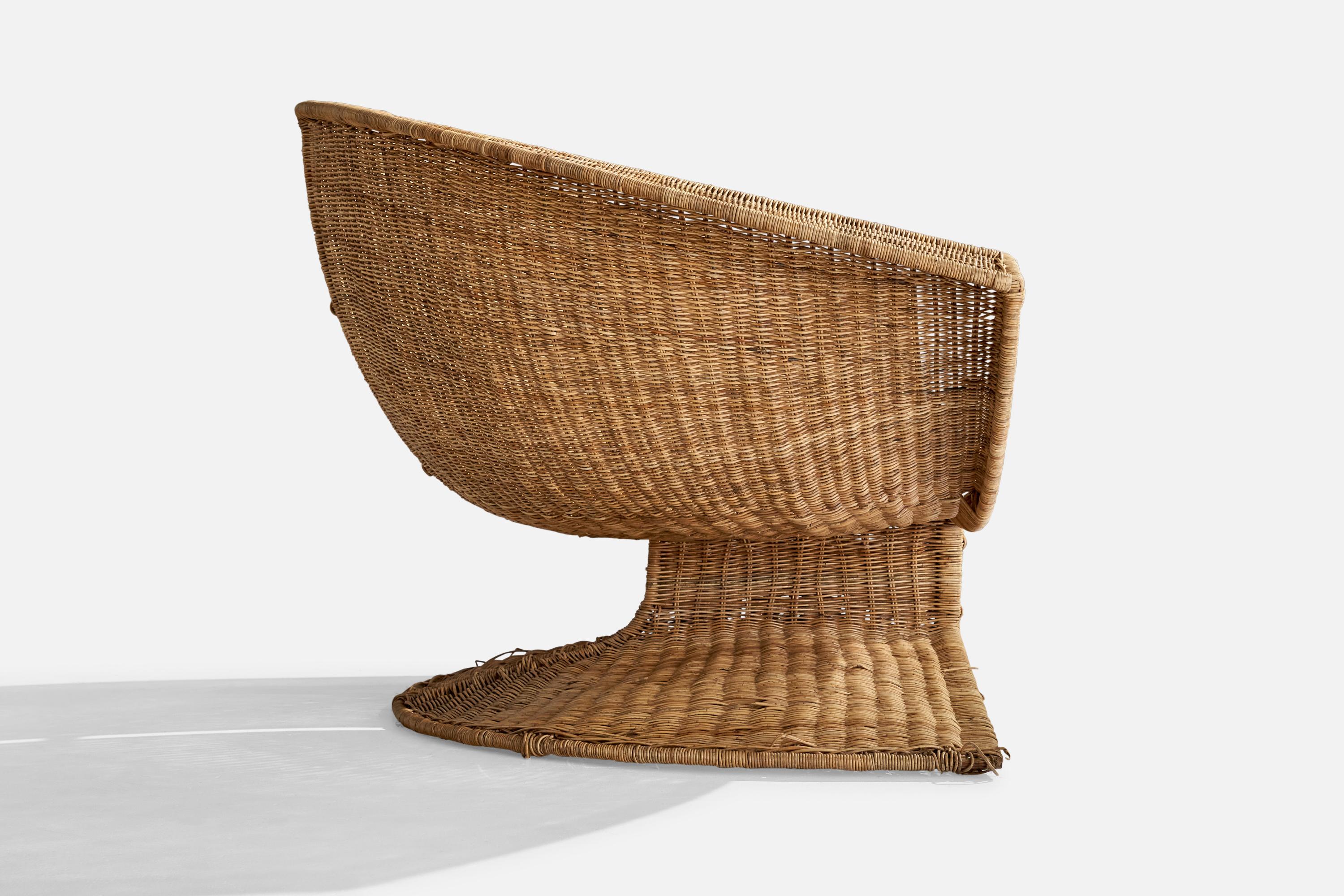 Miller Fong, Lounge Chairs, Wicker, Steel, USA, 1960s 2