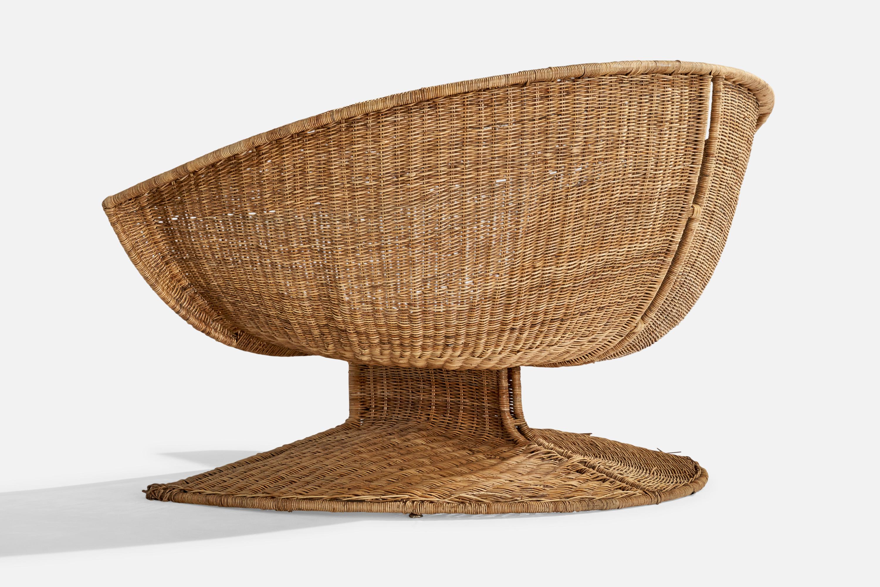 Miller Fong, Lounge Chairs, Wicker, Steel, USA, 1960s 3