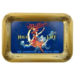 "Miller High Life" (Woman In The Moon) Vintage Tip Tray. American, Circa 1940's