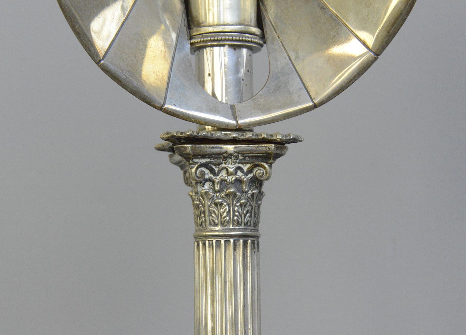 Silver Plate Miller's of London Reading Lamp, circa 1880