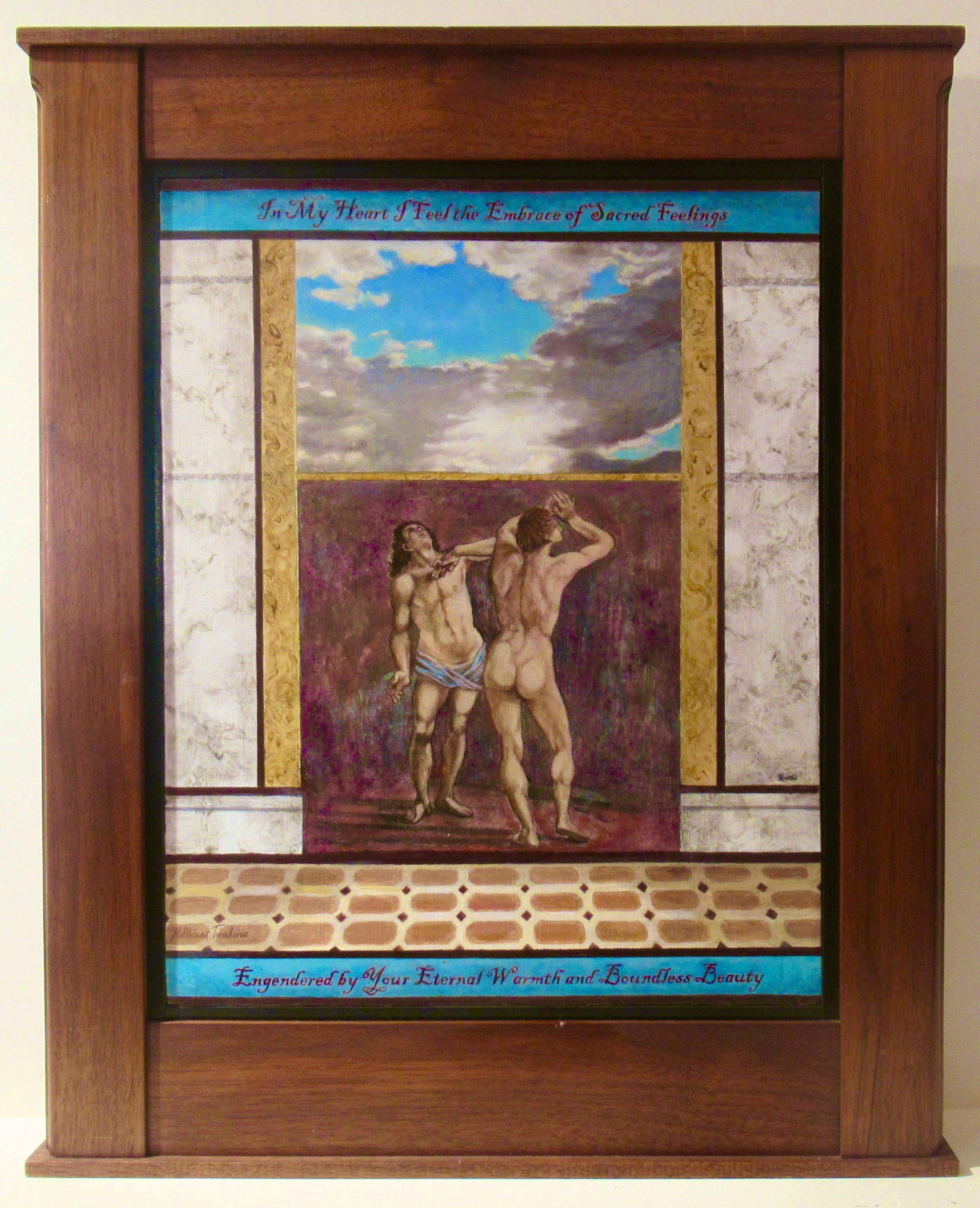 En mi corazón siente el abrazo del sentimiento sagrado, Goethe 19CII - Mixed Media Art de Millicent Thomkins
