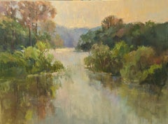 Autumn Morning by Millie Gosch Impressionist Framed Landscape with Green