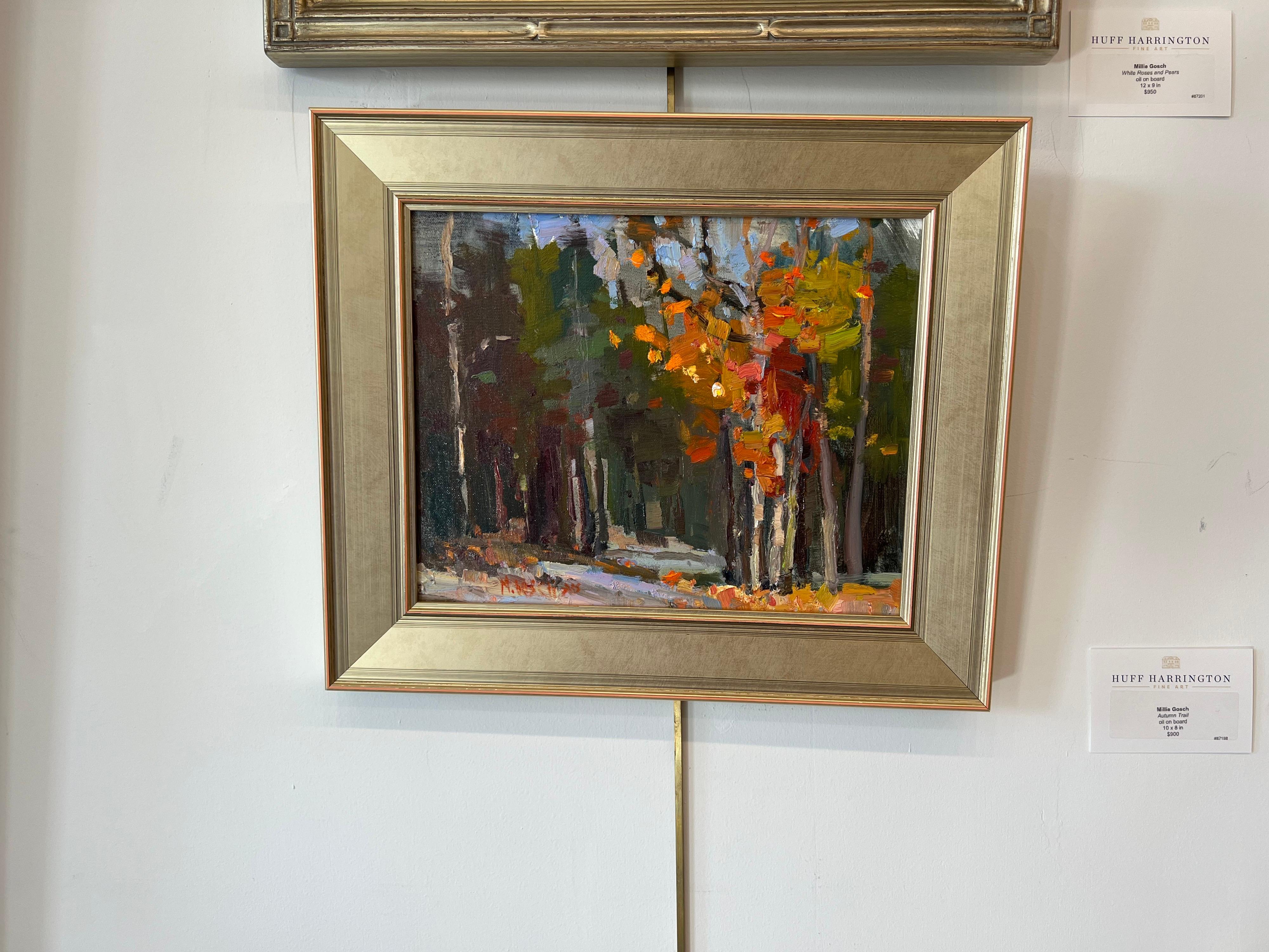 Autumn Trail by Millie Gosch Impressionist Plein Air Framed Landscape Painting 1