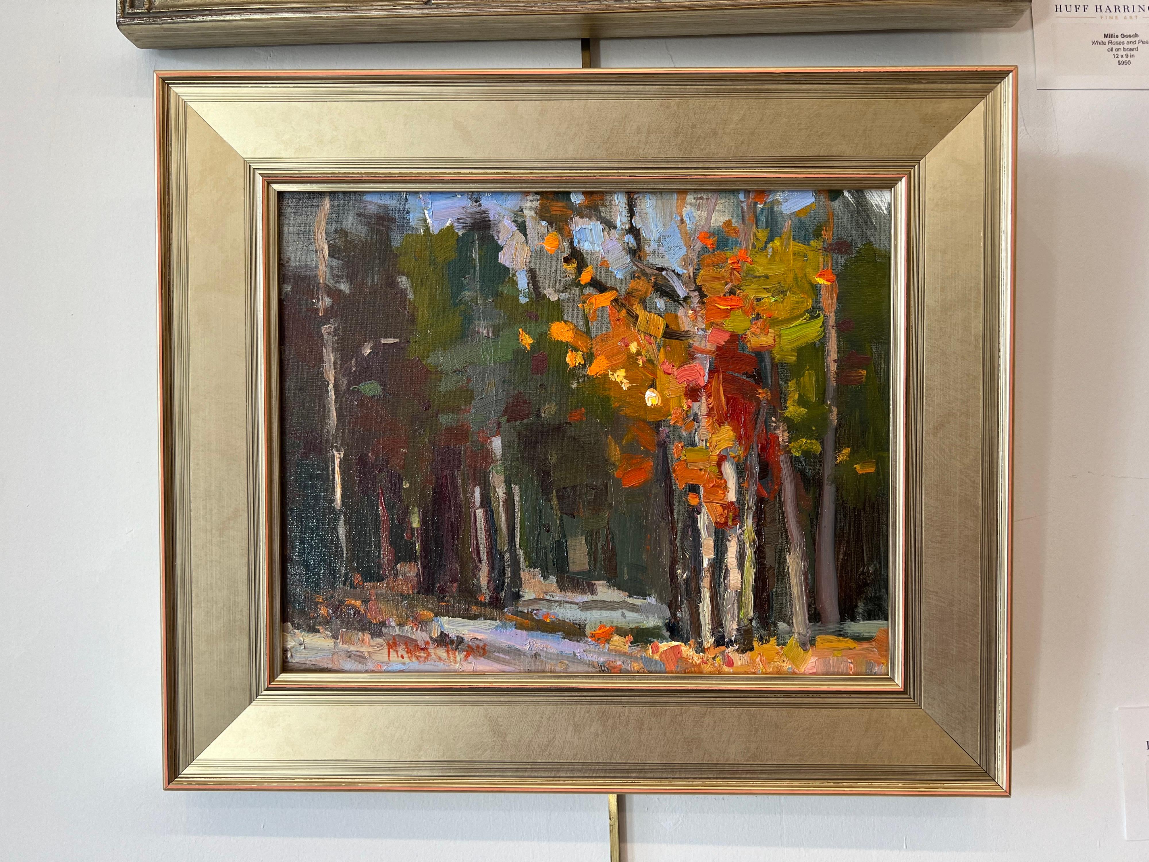 Autumn Trail by Millie Gosch Impressionist Plein Air Framed Landscape Painting 2