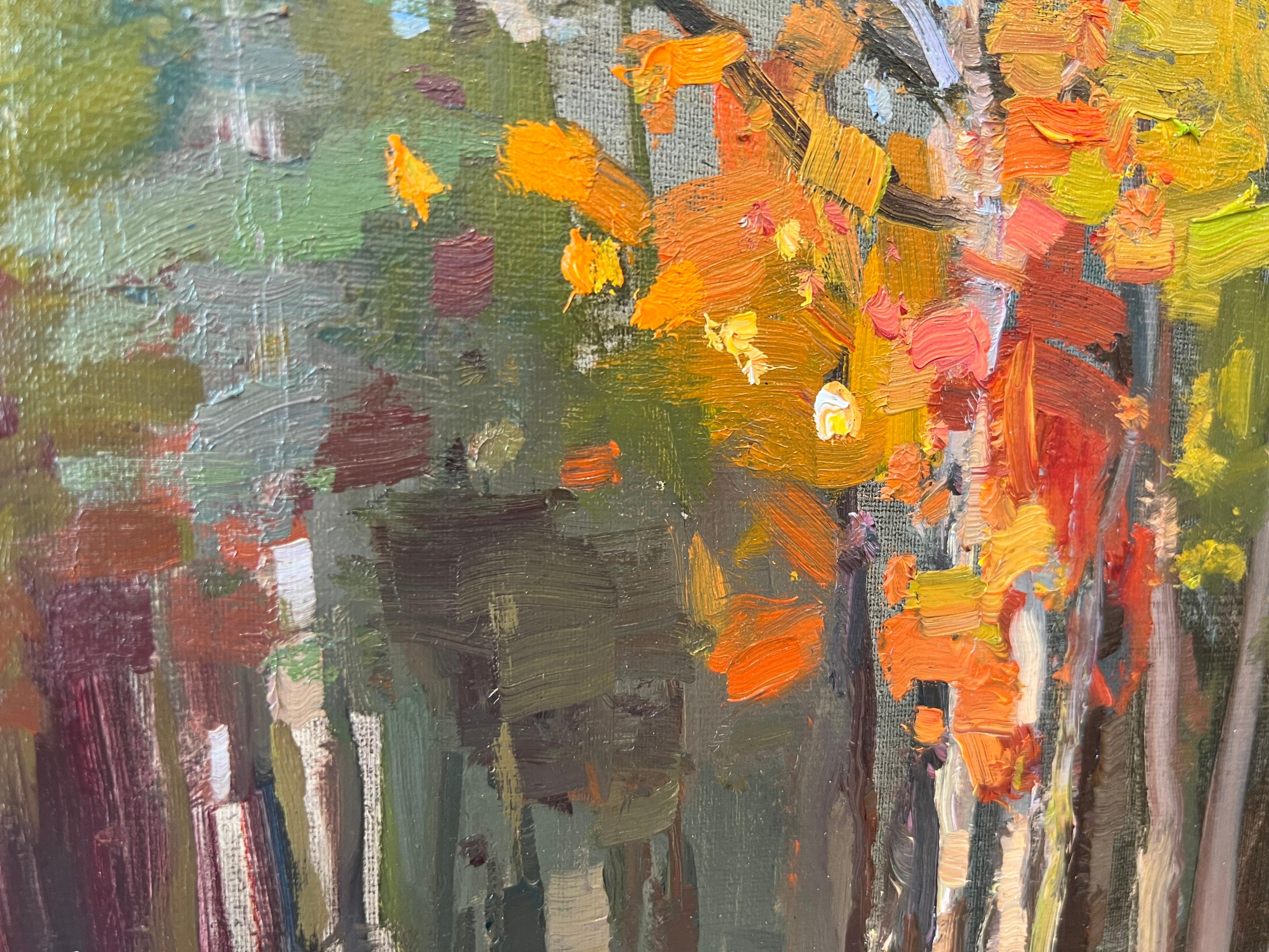 Autumn Trail by Millie Gosch Impressionist Plein Air Framed Landscape Painting 4