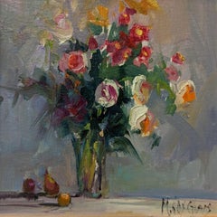 Be Mine II by Millie Gosch, Small Framed Vase of Flowers Oil Still-Life Painting