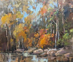 Bold Creek de Millie Gosch, paysage encadré impressionniste River