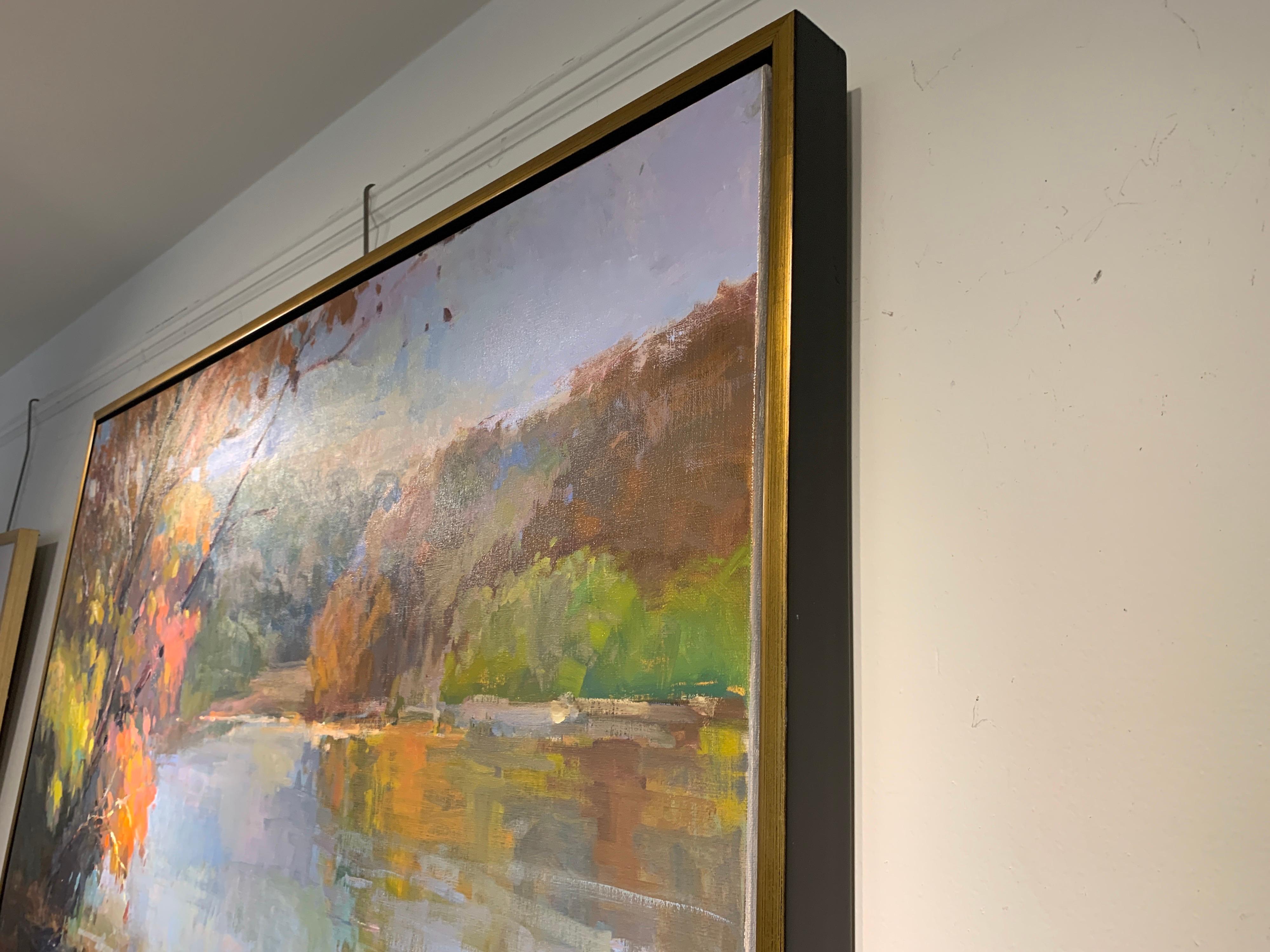 Chattahoochee View by Millie Gosch, Framed Impressionist Landscape Oil Painting 7