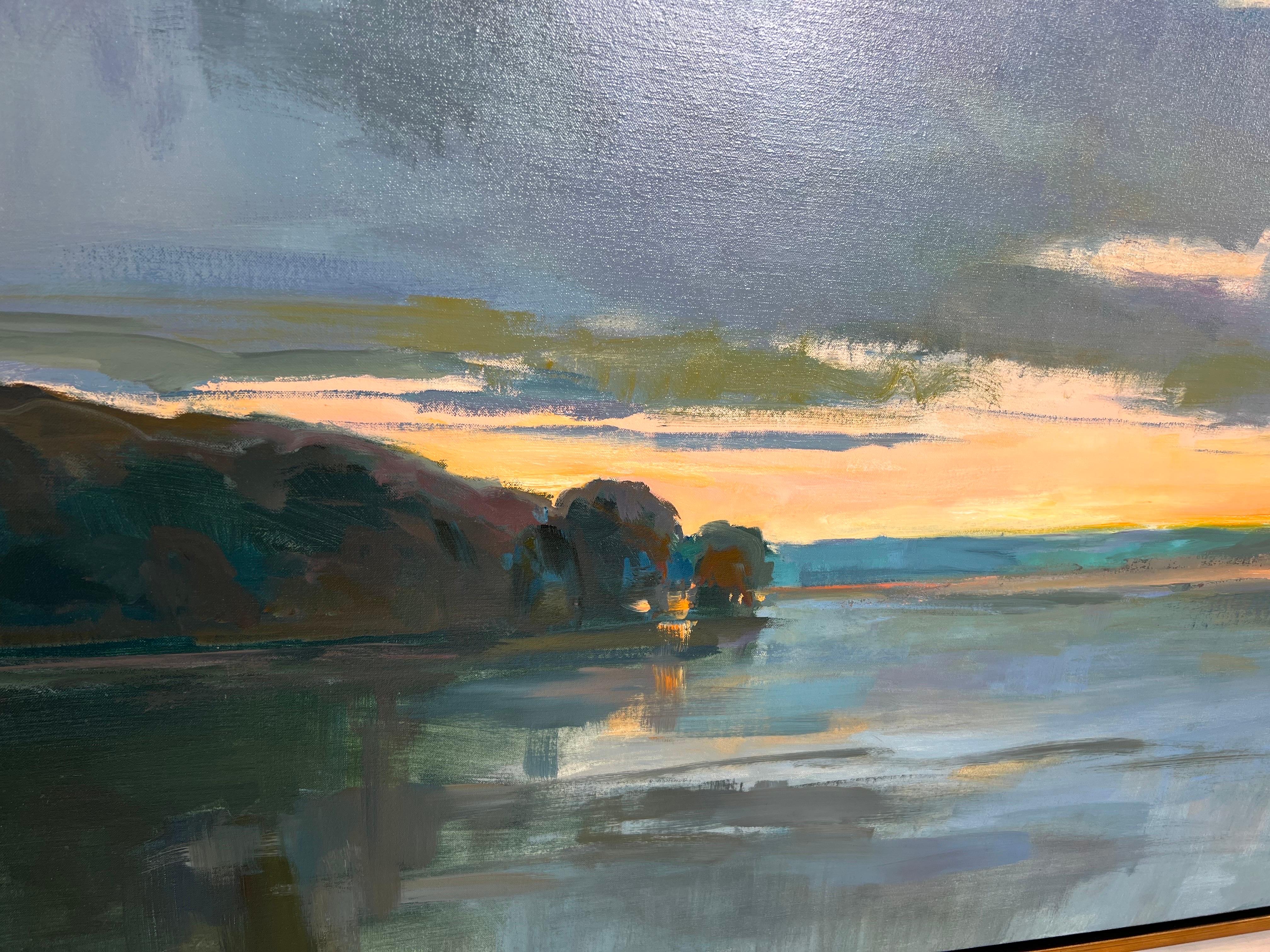 Coastal Sunset by Millie Gosch Square Impressionist Framed Landscape Painting 5